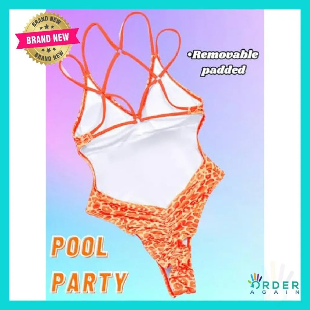 Sexy Backless Scrunch Butt Monokini One Piece Swimsuit High Cut Y2K